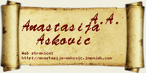 Anastasija Ašković vizit kartica